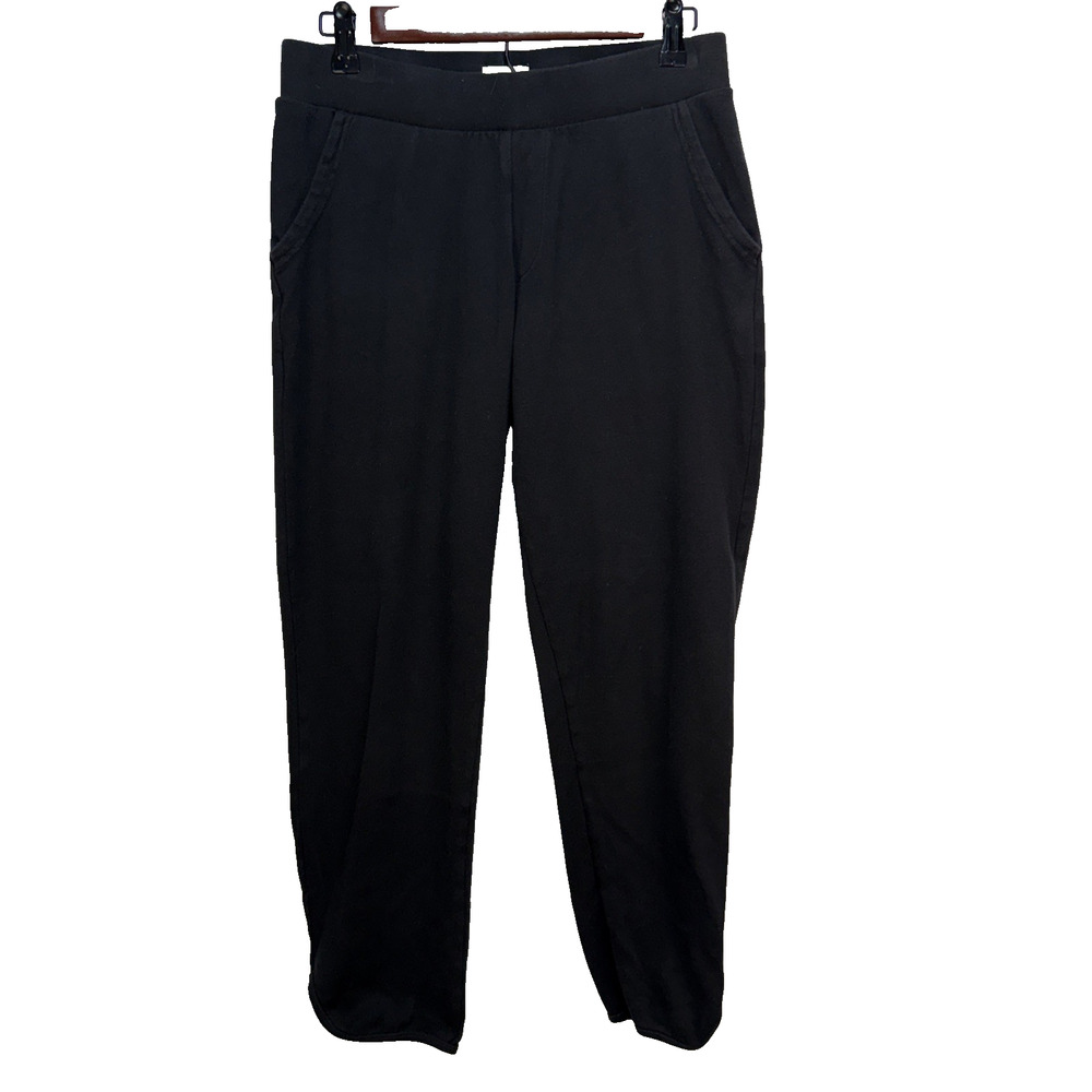 Pact Womens Black Organic Cotton French Terry Angle Lounge Pants Size M
